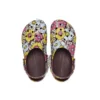 Classic Retro Floral Clogs «Amarelo-Rosa»