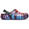 Classic Tie-Dye Stay Warm Cozy Crocs Pantufas Desportivas Unissexo Roxo Vermelho