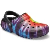 Classic Tie-Dye Stay Warm Cozy Crocs Pantufas Desportivas Unissexo Roxo Vermelho