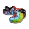 Classic Tie-Dye Stay Warm Cozy Crocs Pantufas Desportivas Unissexo Roxo Vermelho