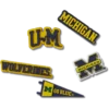 Conjunto de 5 berloques Jibbitz da Universidade de Michigan Conjunto de 5 berloques Jibbitz da Universidade de Michigan