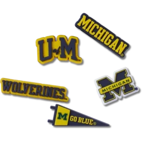 Conjunto de 5 berloques Jibbitz da Universidade de Michigan