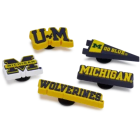 Conjunto de 5 berloques Jibbitz da Universidade de Michigan