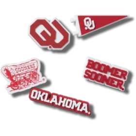 Conjunto de 5 berloques Jibbitz da Universidade de Oklahoma