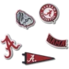 Conjunto de 5 berloques Jibbitz da Universidade do Alabama Conjunto de 5 berloques Jibbitz da Universidade do Alabama