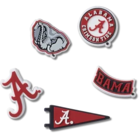 Conjunto de 5 berloques Jibbitz da Universidade do Alabama