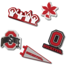 Conjunto de 5 berloques Jibbitz da Universidade Estadual de Ohio