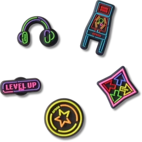 Conjunto de 5 Berloques Jibbitz «Level up Gamer»