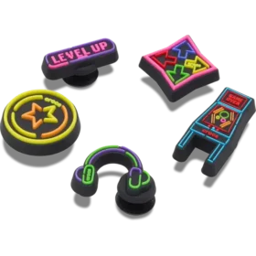 Conjunto de 5 Berloques Jibbitz «Level up Gamer»