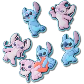 Conjunto de 5 berloques Jibbitz™ para sapatos Disney Stitch & Angel