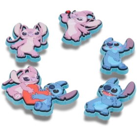 Conjunto de 5 berloques Jibbitz™ para sapatos Disney Stitch & Angel