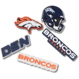 Conjunto de 5 berloques Jibbitz™ para sapatos dos Denver Broncos da NFL