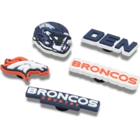 Conjunto de 5 berloques Jibbitz™ para sapatos dos Denver Broncos da NFL