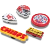 Conjunto de 5 berloques Jibbitz™ para sapatos dos Kansas City Chiefs da NFL Conjunto de 5 berloques Jibbitz™ para sapatos dos Kansas City Chiefs da NFL