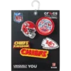 Conjunto de 5 berloques Jibbitz™ para sapatos dos Kansas City Chiefs da NFL Conjunto de 5 berloques Jibbitz™ para sapatos dos Kansas City Chiefs da NFL
