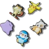Conjunto de 5 berloques Jibbitz™ Pokémon variados Conjunto de 5 berloques Jibbitz™ Pokémon variados
