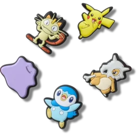 Conjunto de 5 berloques Jibbitz™ Pokémon variados