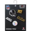 Conjunto de 5 berloques para sapatos Jibbitz™ da NFL Pittsburgh Steelers Conjunto de 5 berloques para sapatos Jibbitz™ da NFL Pittsburgh Steelers