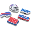 Conjunto de 5 berloques para sapatos Jibbitz™ dos Buffalo Bills da NFL Conjunto de 5 berloques para sapatos Jibbitz™ dos Buffalo Bills da NFL