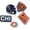 Conjunto de 5 berloques para sapatos Jibbitz™ dos Chicago Bears da NFL Conjunto de 5 berloques para sapatos Jibbitz™ dos Chicago Bears da NFL