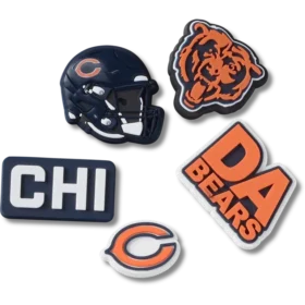 Conjunto de 5 berloques para sapatos Jibbitz™ dos Chicago Bears da NFL