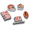 Conjunto de 5 berloques para sapatos Jibbitz™ dos Cincinnati Bengals da NFL Conjunto de 5 berloques para sapatos Jibbitz™ dos Cincinnati Bengals da NFL
