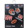 Conjunto de 5 berloques para sapatos Jibbitz™ dos Cincinnati Bengals da NFL Conjunto de 5 berloques para sapatos Jibbitz™ dos Cincinnati Bengals da NFL