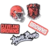 Conjunto de 5 berloques para sapatos Jibbitz™ dos Cleveland Browns da NFL Conjunto de 5 berloques para sapatos Jibbitz™ dos Cleveland Browns da NFL