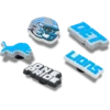 Conjunto de 5 berloques para sapatos Jibbitz™ dos Detroit Lions da NFL Conjunto de 5 berloques para sapatos Jibbitz™ dos Detroit Lions da NFL