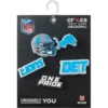 Conjunto de 5 berloques para sapatos Jibbitz™ dos Detroit Lions da NFL Conjunto de 5 berloques para sapatos Jibbitz™ dos Detroit Lions da NFL