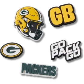 Conjunto de 5 berloques para sapatos Jibbitz™ dos Green Bay Packers da NFL