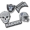 Conjunto de 5 berloques para sapatos Jibbitz™ dos Las Vegas Raiders da NFL Conjunto de 5 berloques para sapatos Jibbitz™ dos Las Vegas Raiders da NFL