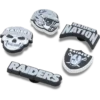 Conjunto de 5 berloques para sapatos Jibbitz™ dos Las Vegas Raiders da NFL Conjunto de 5 berloques para sapatos Jibbitz™ dos Las Vegas Raiders da NFL