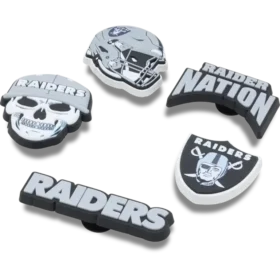 Conjunto de 5 berloques para sapatos Jibbitz™ dos Las Vegas Raiders da NFL