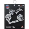Conjunto de 5 berloques para sapatos Jibbitz™ dos Las Vegas Raiders da NFL Conjunto de 5 berloques para sapatos Jibbitz™ dos Las Vegas Raiders da NFL