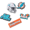 Conjunto de 5 berloques para sapatos Jibbitz™ dos Miami Dolphins da NFL
