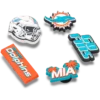 Conjunto de 5 berloques para sapatos Jibbitz™ dos Miami Dolphins da NFL