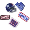 Conjunto de 5 berloques para sapatos Jibbitz™ dos New York Giants da NFL Conjunto de 5 berloques para sapatos Jibbitz™ dos New York Giants da NFL