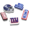 Conjunto de 5 berloques para sapatos Jibbitz™ dos New York Giants da NFL Conjunto de 5 berloques para sapatos Jibbitz™ dos New York Giants da NFL