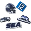 Conjunto de 5 berloques para sapatos Jibbitz™ dos Seattle Seahawks da NFL Conjunto de 5 berloques para sapatos Jibbitz™ dos Seattle Seahawks da NFL