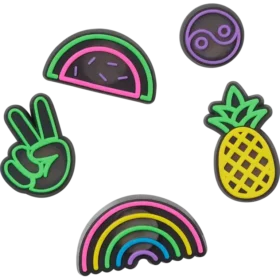 Conjunto de 5 berloques para sapatos Jibbitz «Lights up Fun»