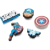 Conjuntos de 5 Berloques Jibbitz Capitão América