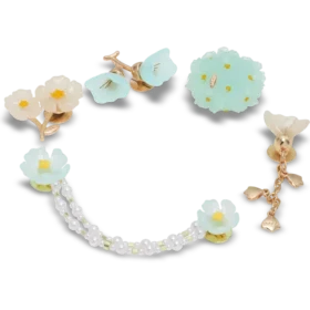 Conjuntos de 5 berloques Jibbitz™ com padrão floral delicado azul