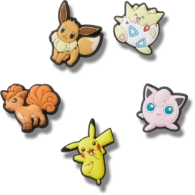 Conjuntos de 5 berloques Jibbitz™ com personagens Pokémon
