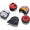 Conjuntos de 5 berloques Jibbitz™ com símbolos de Star Wars Conjuntos de 5 berloques Jibbitz™ com símbolos de Star Wars