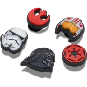 Conjuntos de 5 berloques Jibbitz™ com símbolos de Star Wars