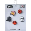 Conjuntos de 5 berloques Jibbitz™ com símbolos de Star Wars Conjuntos de 5 berloques Jibbitz™ com símbolos de Star Wars