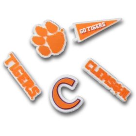 Conjuntos de 5 berloques Jibbitz™ da Clemson Univ