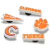 Conjuntos de 5 berloques Jibbitz™ da Clemson Univ Conjuntos de 5 berloques Jibbitz™ da Clemson Univ
