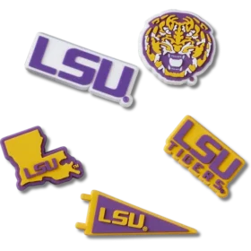 Conjuntos de 5 berloques Jibbitz da LSU
